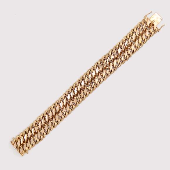 French 1960s Retro 18 Karat Rose Gold Curb Bracelet - Picture 6 of 9